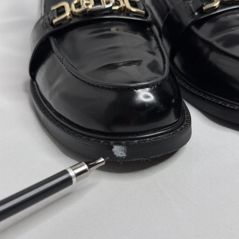 Sam Edelman Womens Leather Gold Tone Slide On Christy Loafers Black 8 Preppy Y2K
